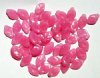 50 12mm Milky Pink Opal Glass Leaf Beads